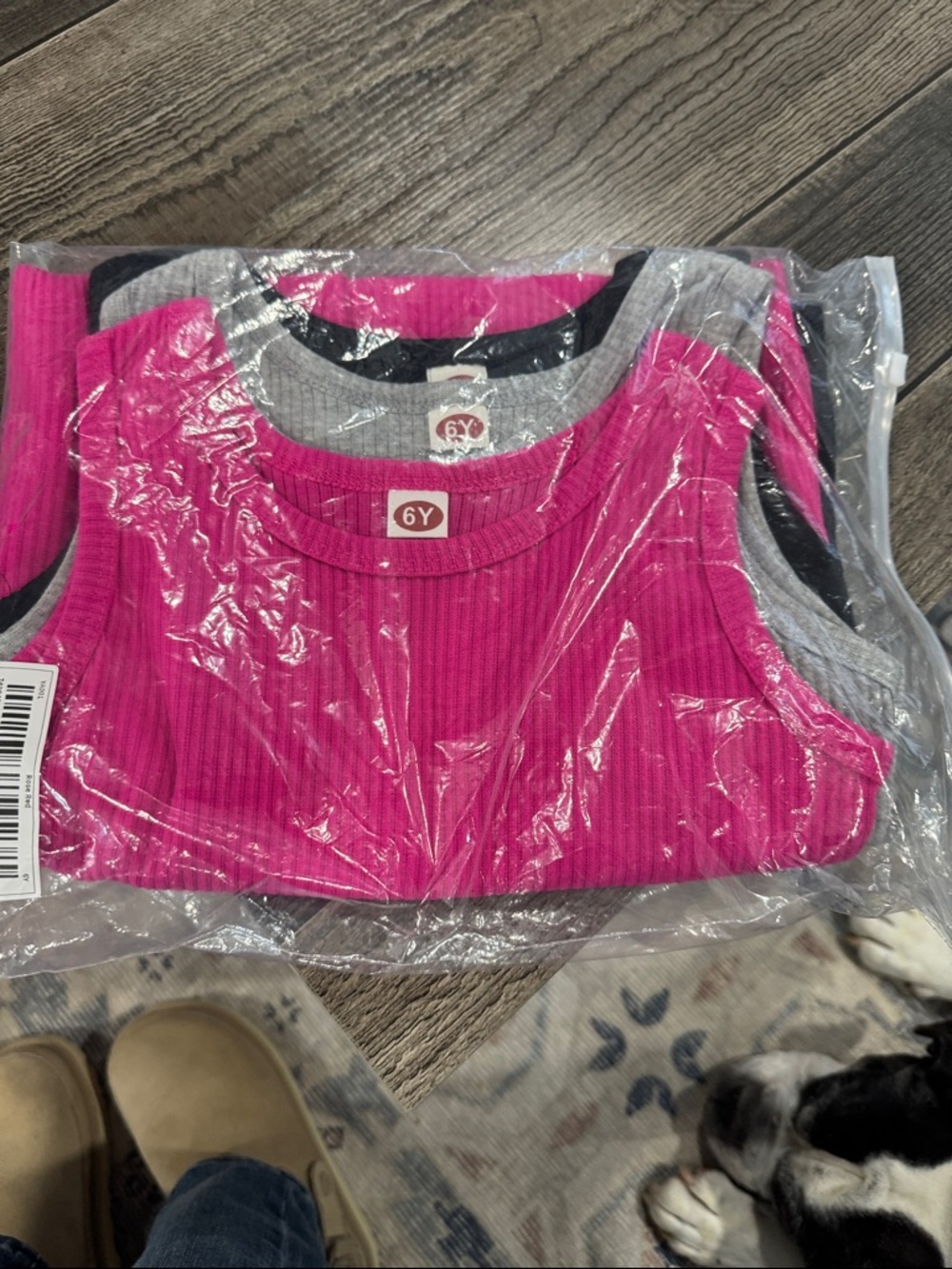 Kids Ribbed Tank Tops - Hot Pink (6Y)